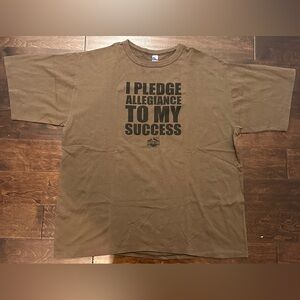 Vintage Men’s I Pledge To Success Made USA Brown/Black Single Stitch Shirt- 4XL